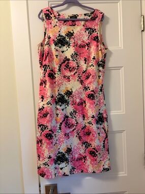 Lindex Sleeveless Floral Print 100% cotton Dress - Pink Multicolor
